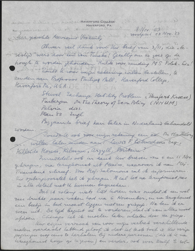 Letter to H.C.H. Voskuil-de Vries