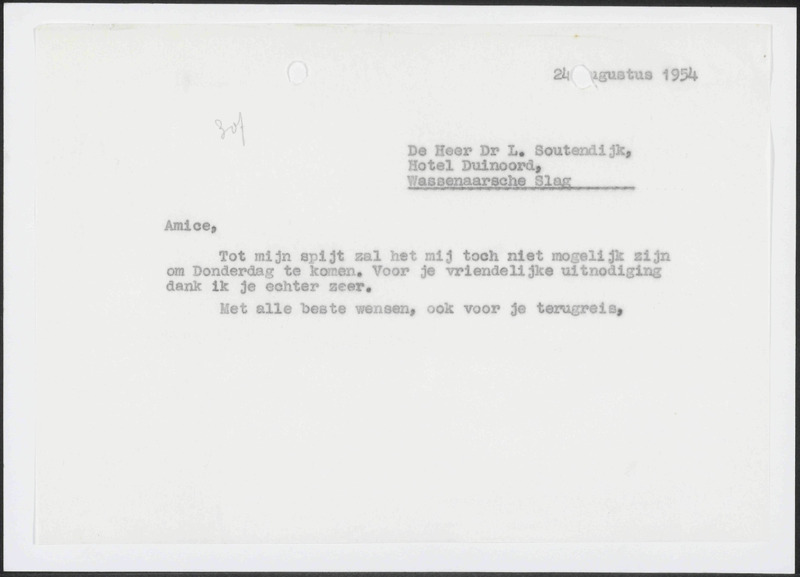 Letter to L. Soutendijk