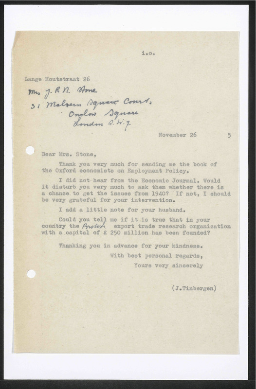 Letter to J.R.N. Stone