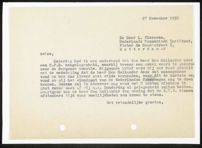 Letter to L. Klaassen