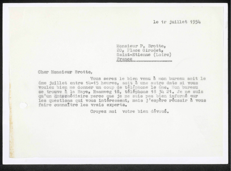 Letter to P. Brotte