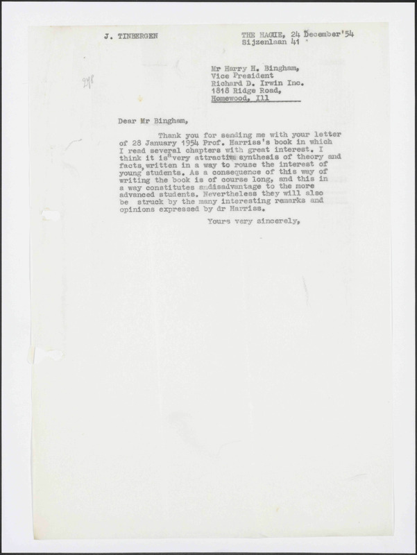 Letter to H. Bingham