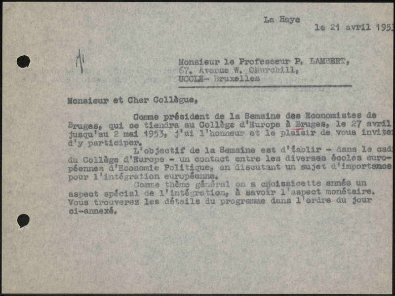 Letter to P. Lambert