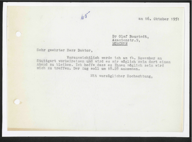 Letter to Olaf Boustedt