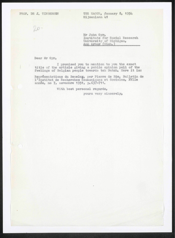 Letter to John Gyr