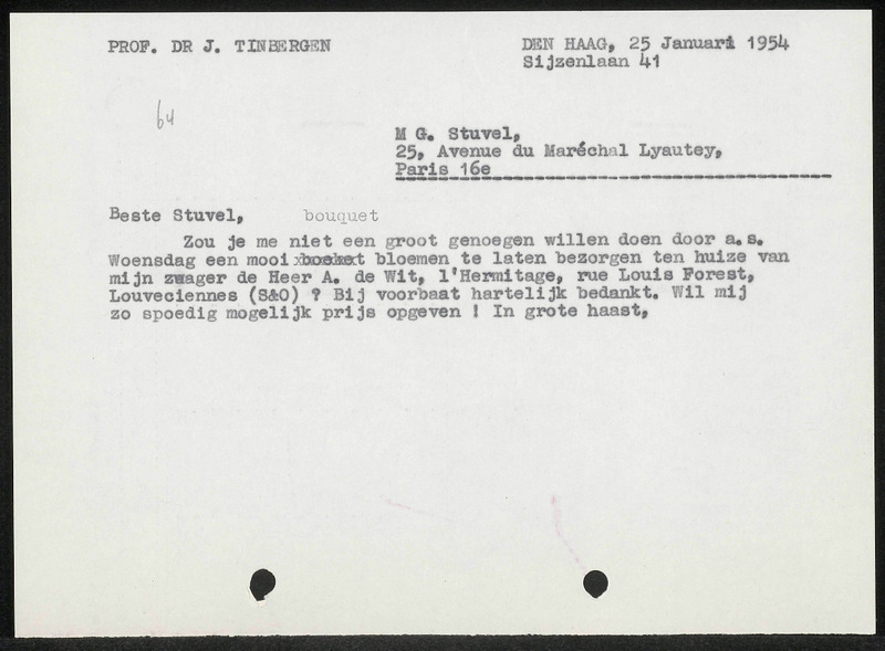 Letter to G. Stuvel
