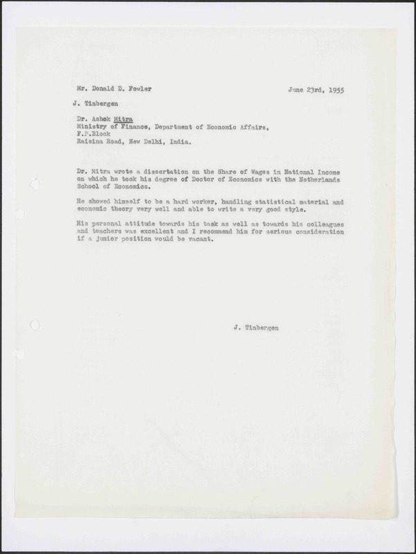 Letter to D.D. Fowler