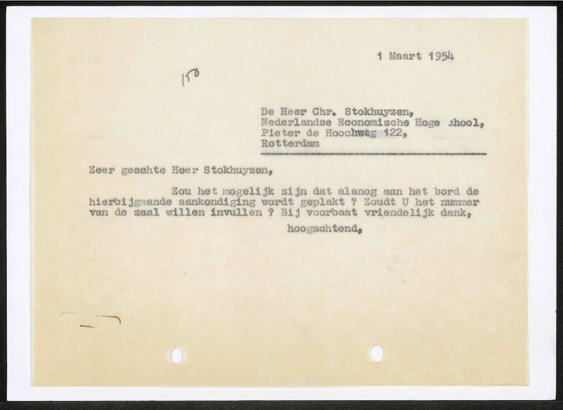 Letter to Chr. Stokhuizen