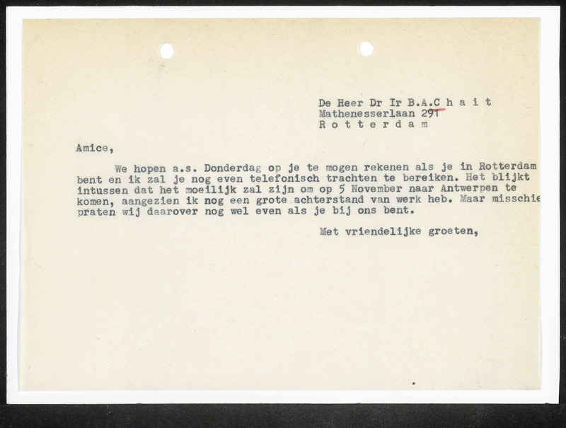 Letter to B.A. Chait