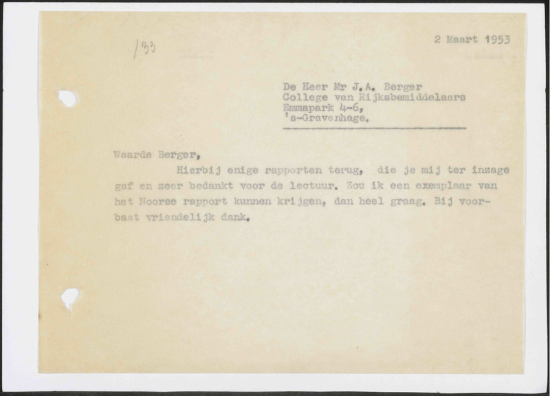 Letter to J.A. Sr. Berger