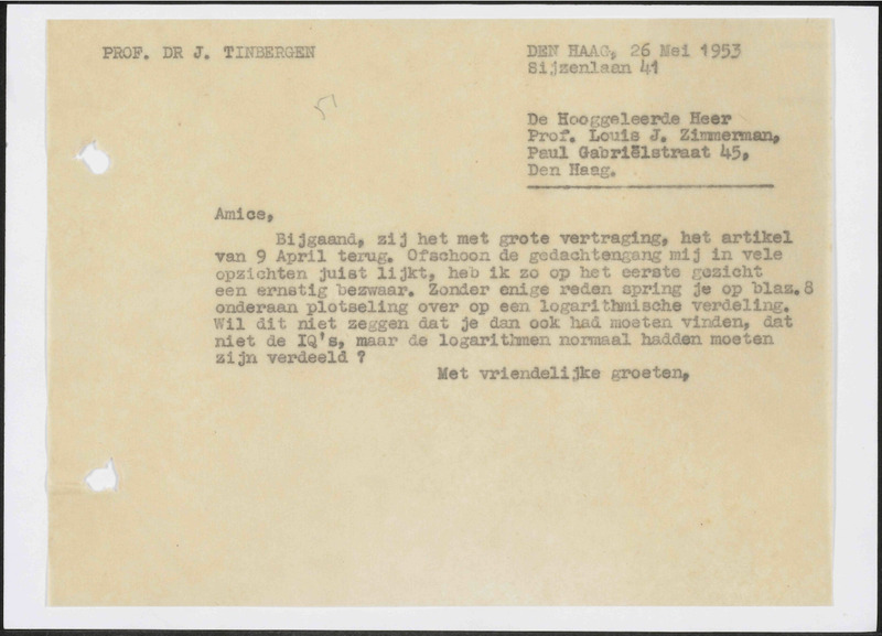 Letter to L.J. Zimmerman