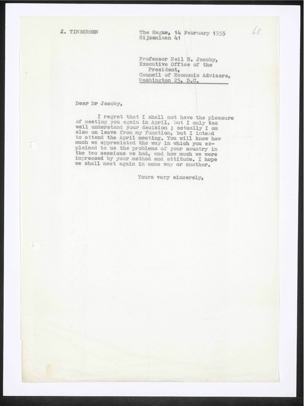 Letter to N.H. Jacoby