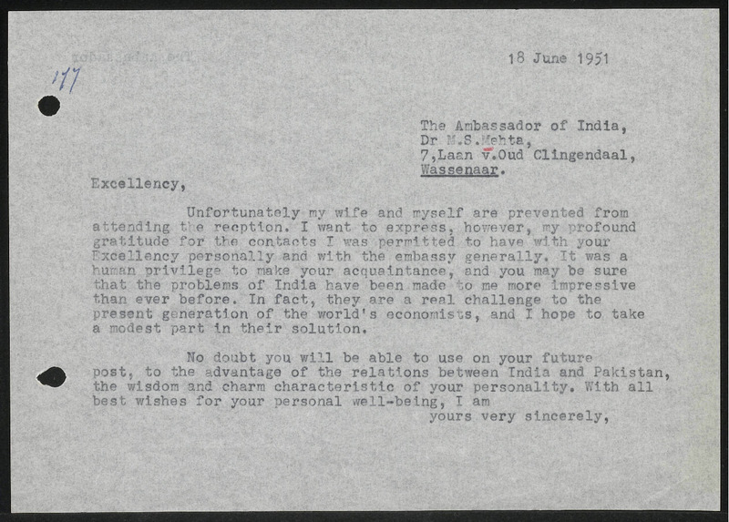 Letter to Mohan Sinha Mehta
