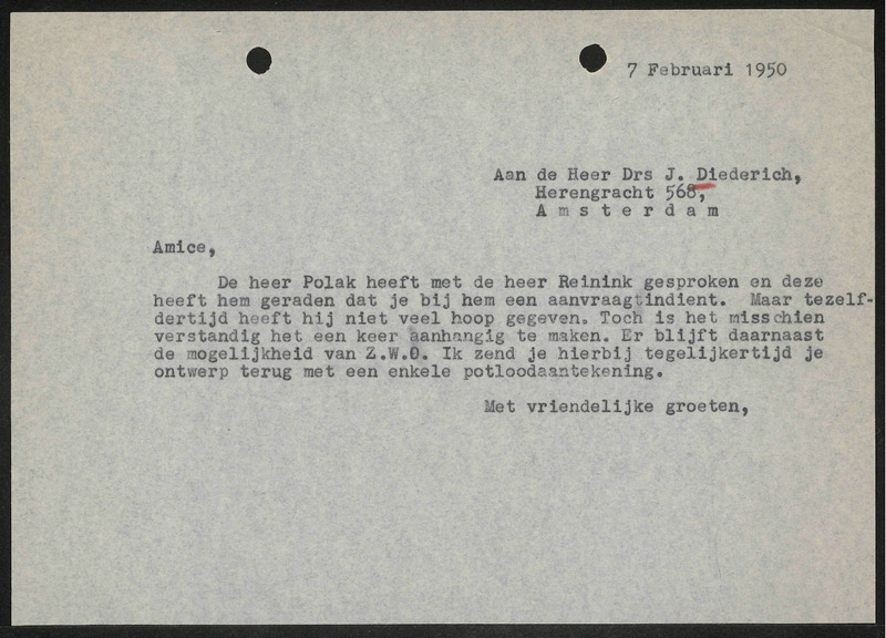 Letter to J. Diederich