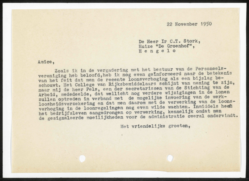 Letter to C.T. Stork