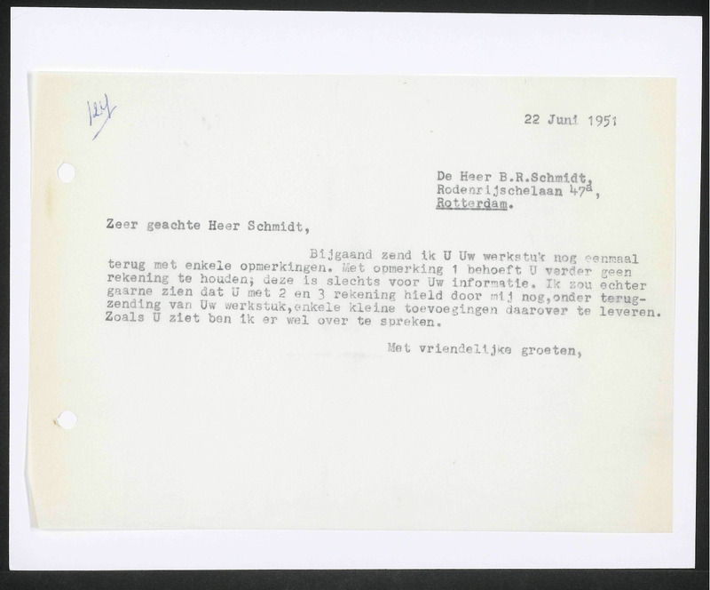 Letter to B.R. Schmidt