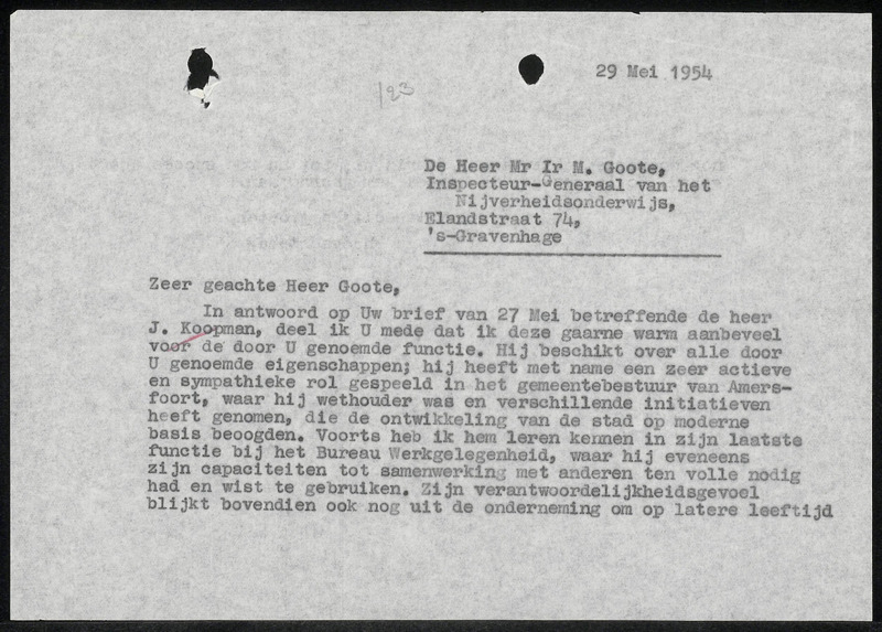 Letter to M. Goote