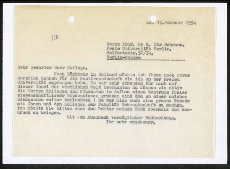 Letter to K. Chr. Behrens