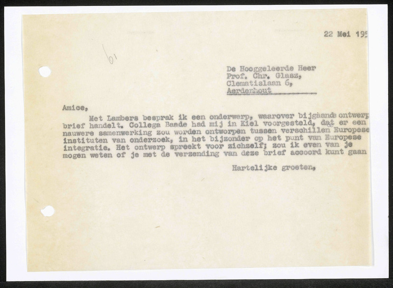 Letter to Ch. Glasz