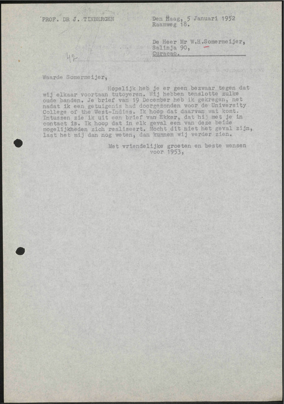 Letter to W. H. Somermeijer