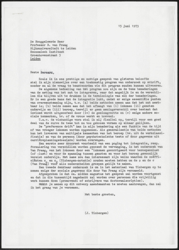 Letter to B.M.S. van Praag
