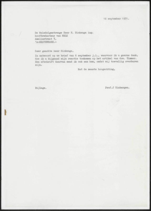 Letter to N. Sickenga