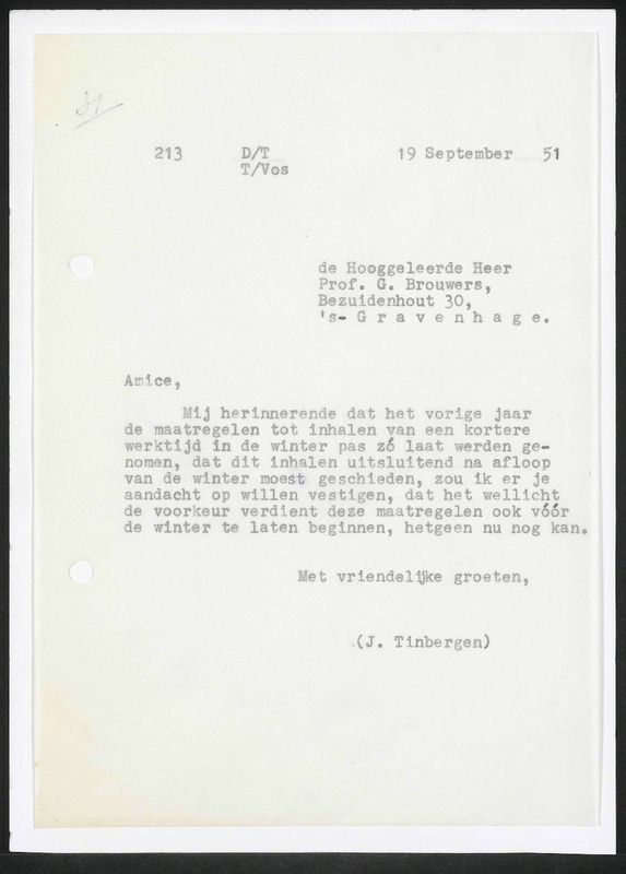 Letter to G. Brouwers