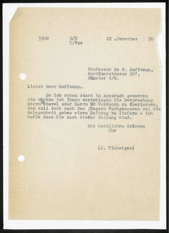 Letter to Walther Hoffmann
