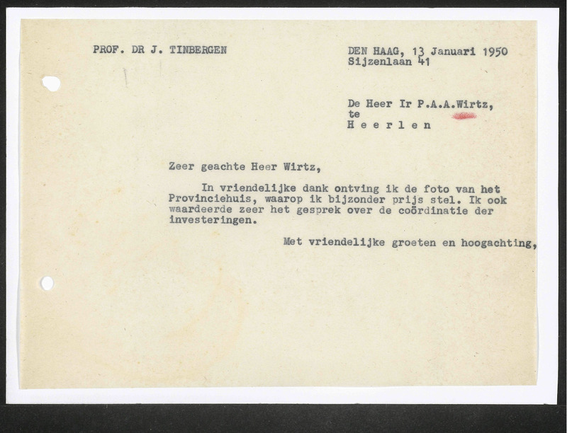 Letter to P.A.A. Wirtz