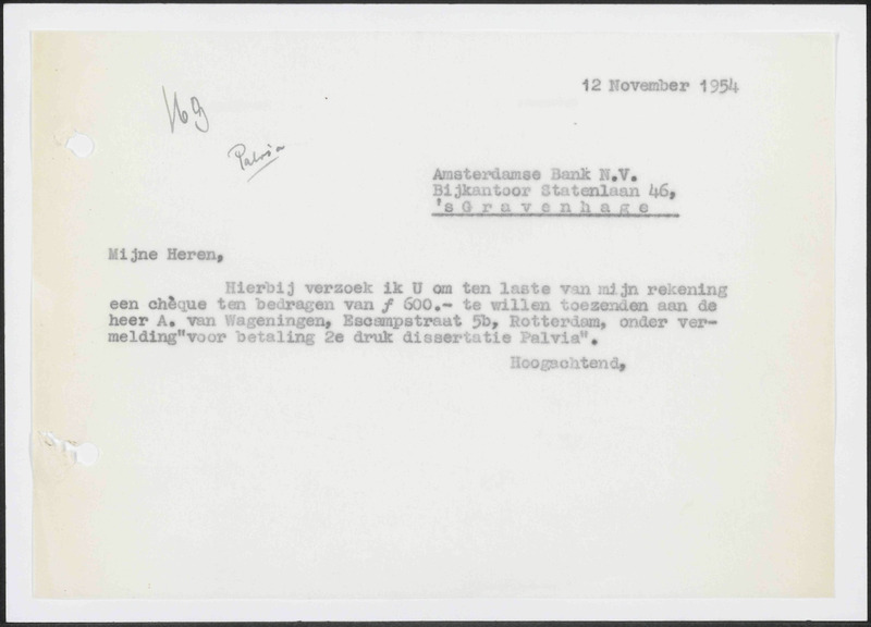 Letter to De Amsterdamsche Bank