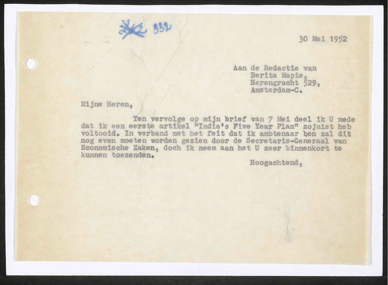 Letter to Berita Mapie