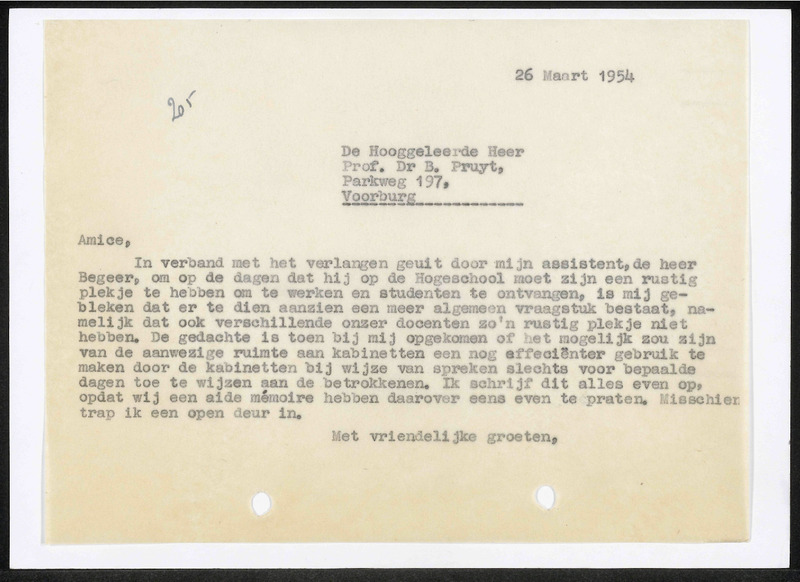 Letter to B. Pruijt