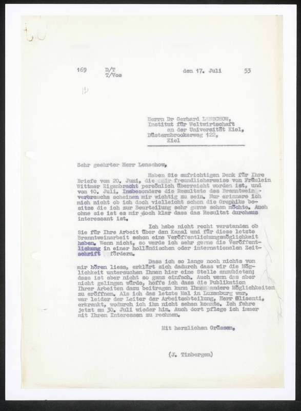 Letter to Gerhard Lenschow