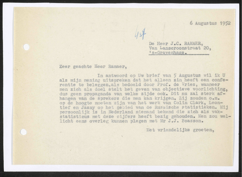 Letter to J.C. Ramaer