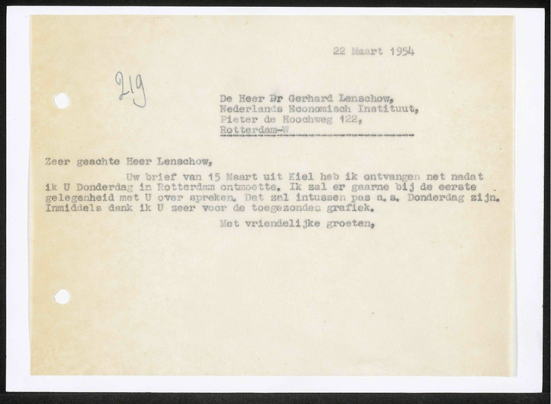 Letter to Gerhard Lenschow