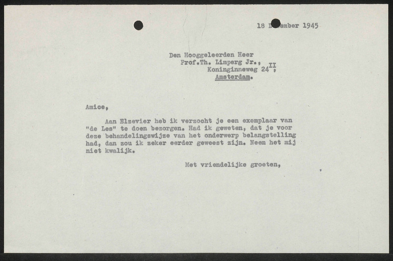 Letter to Th. Limperg (Jr.)