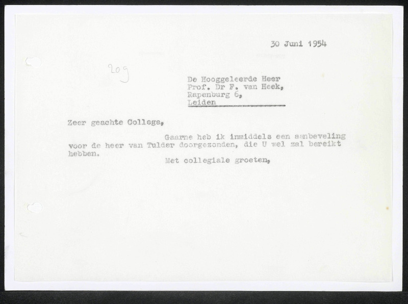 Letter to F. van Heek
