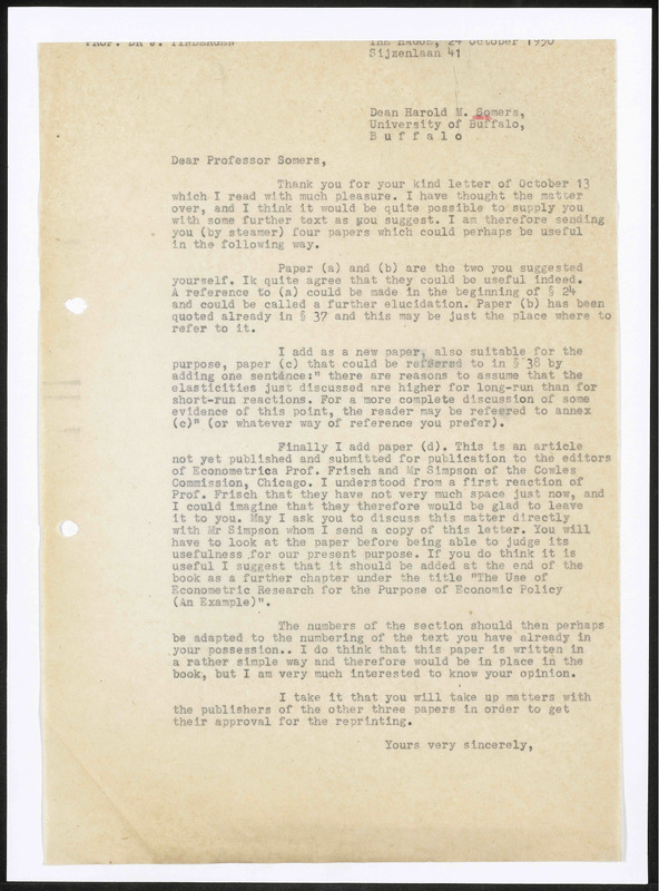 Letter to H.M. Somers