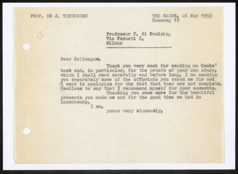 Letter to Ferdinando Di Fenizio