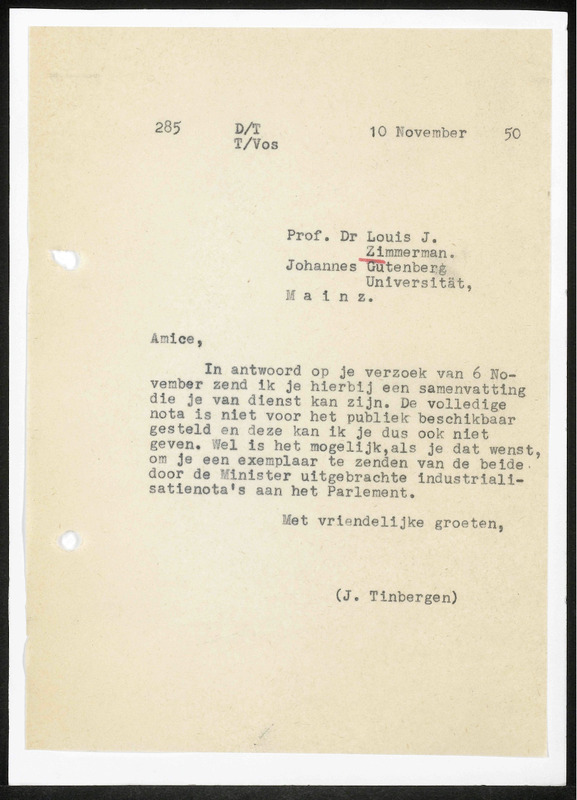 Letter to L.J. Zimmerman