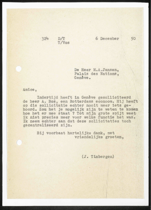Letter to M.A. Jansen