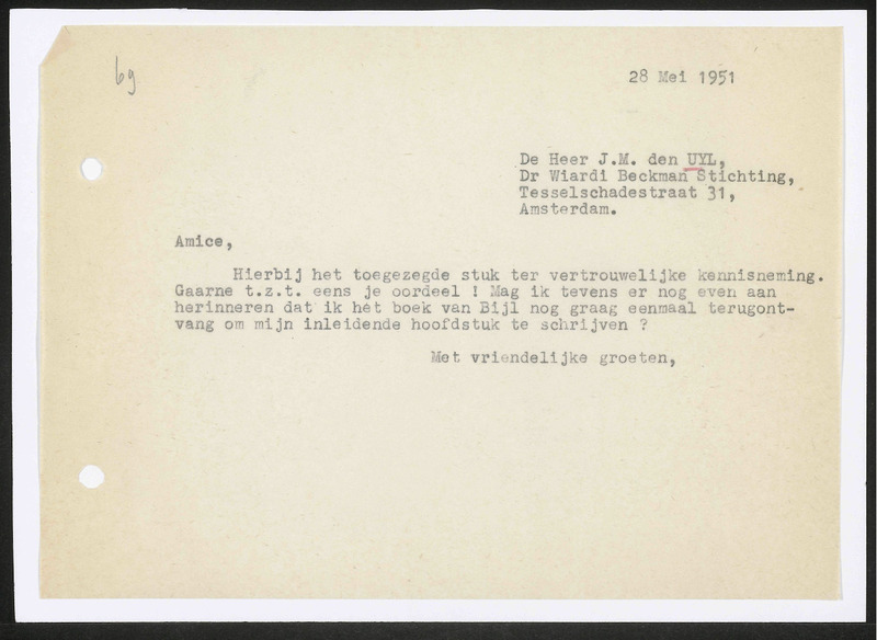 Letter to J.M. den Uyl