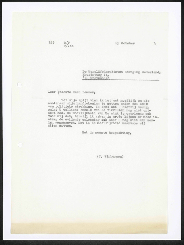 Letter to Beumer