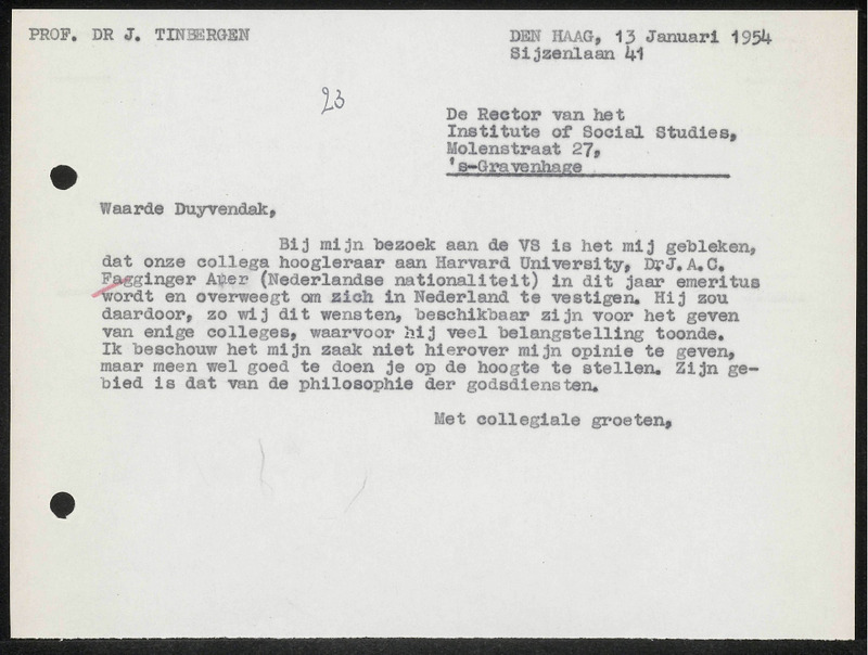 Letter to J.J.L. Duyvendak