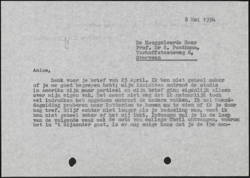 Letter to S. Posthuma