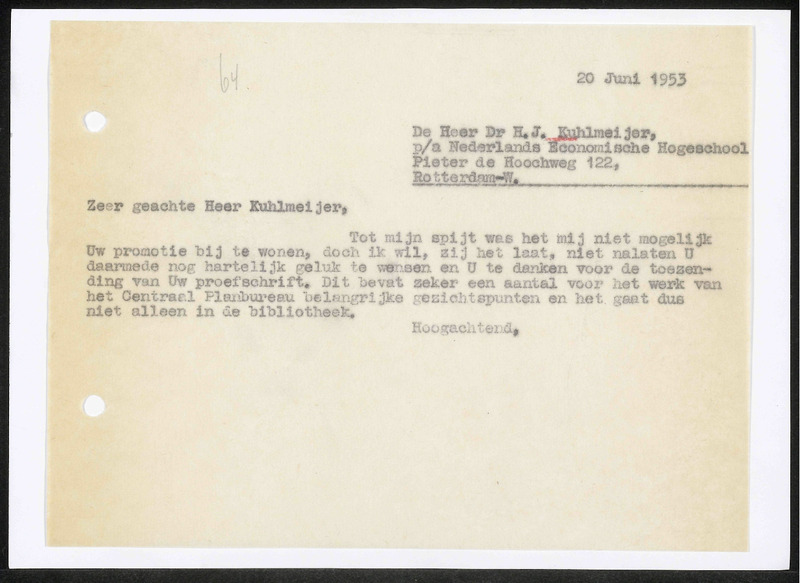 Letter to H.J. Kuhlmeijer