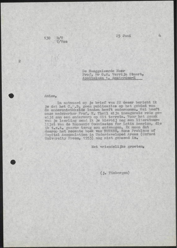 Letter to G.M. Verrijn Stuart