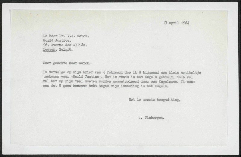 Letter to V.A. Werck