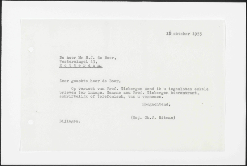 Letter to B.J. de Boer