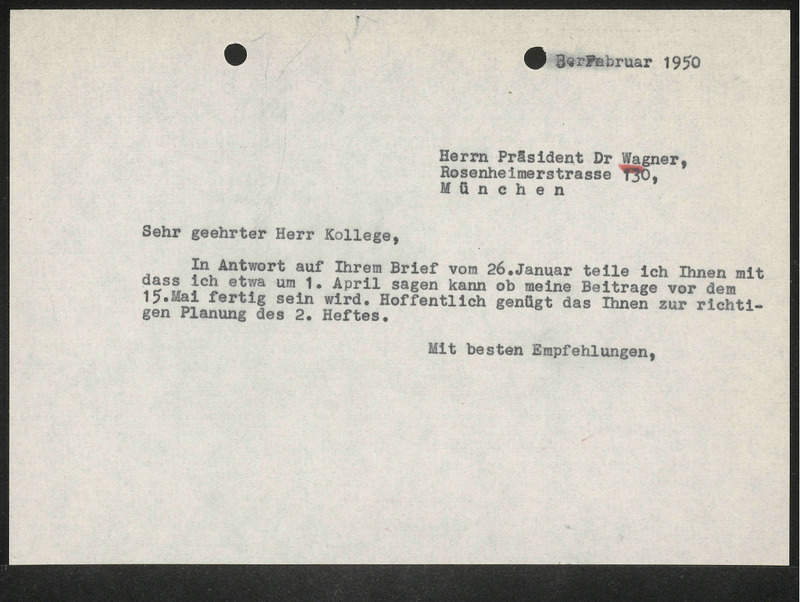 Letter to Karl Wagner